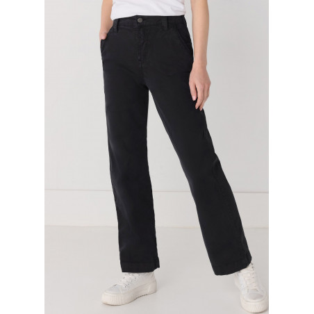 Pantalon chino - Taille haute  - Coupe droite large | Taille en pouces