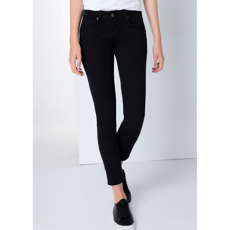 ENYA SATEN - Pantalon skinny - Taille très basse - Coupe cheville - Taille en pouces