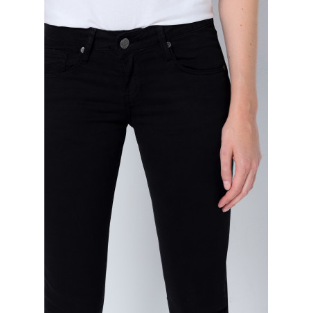 ENYA SATEN - Pantalon skinny - Taille très basse - Coupe cheville - Taille en pouces