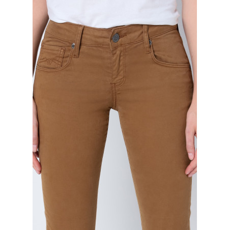 ENYA SATEN - Pantalon skinny - Taille très basse - Coupe cheville - Taille en pouces