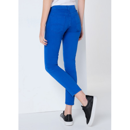 ENYA SATEN - Pantalon skinny - Taille très basse - Coupe cheville - Taille en pouces