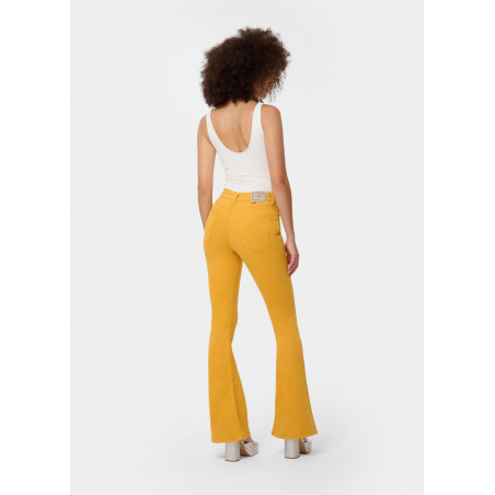 CARLA SATEN - Pantalon |Flared fit - Taille haute | Taille en pouces