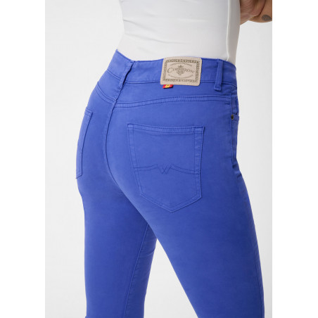 CARLA SATEN - Pantalon |Flared fit - Taille haute | Taille en pouces